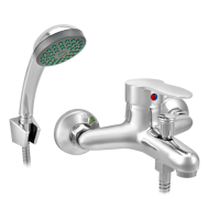 Ванно-душевой смеситель Juguni одноручный, со шлангом и хромированной лейкой, короткий излив JGN0210 0402.607