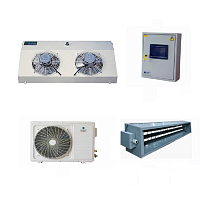 Климатическая установка Atom Gold 7 с зимним комплектом до -35 на помещение 8 м3, температурный диапазон +8+15С. Корпус воздухоохладителя из нержавеющей стали