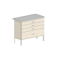 Стол лабораторный с 4 ящиками, столешница 985*610*900, столешница - керамика "С-4/2К"