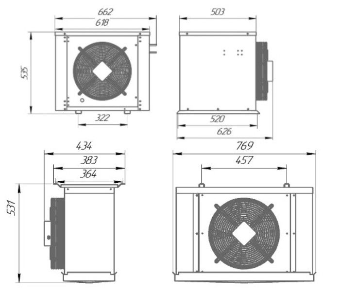 Сплит-система среднетемпературная Intercold МСМ 331 (опция -30° С, 30-31 м3)