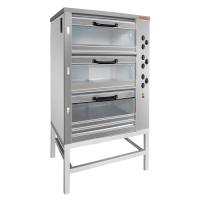 Хлебопекарная ярусная печь ХПЭ-750/3С (нержавеющая облицовка, стеклянные дверки)