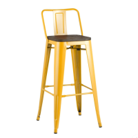 Барный стул Tolix Wood желтого цвета