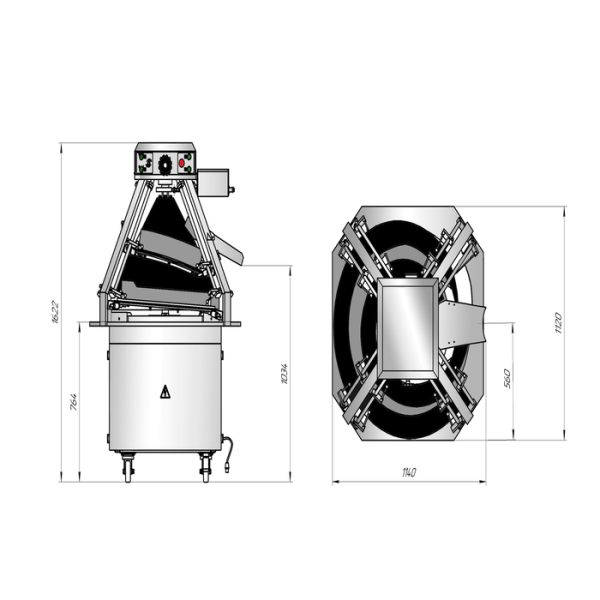 Тестоокруглитель с центральной регулировкой «Восход-ТО-4»