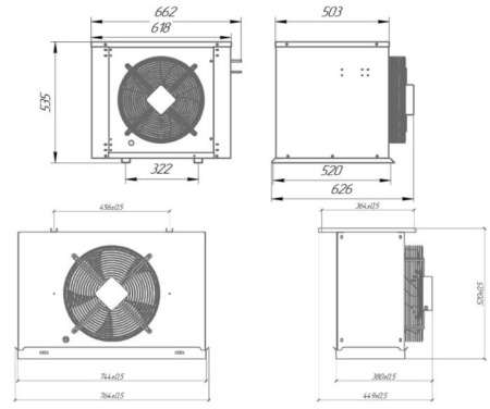 Сплит-система низкотемпературная Intercold LСМ 324 (опция -30° С, 25-27 м3)