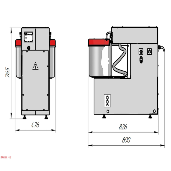 Тестомесильная машина со стационарной дежой «Прима-40»
