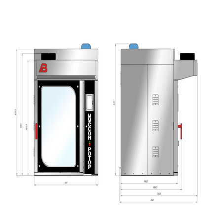 Ротационная печь с расстойным шкафом модель 33М